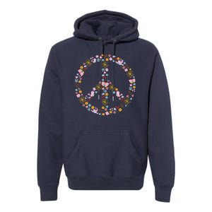 Floral Spring Peace Sign Premium Hoodie