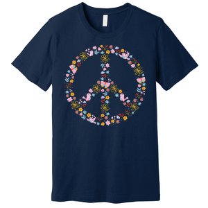 Floral Spring Peace Sign Premium T-Shirt