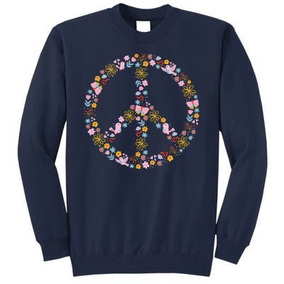 Floral Spring Peace Sign Tall Sweatshirt