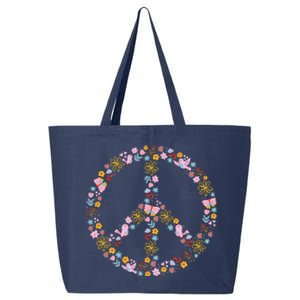 Floral Spring Peace Sign 25L Jumbo Tote