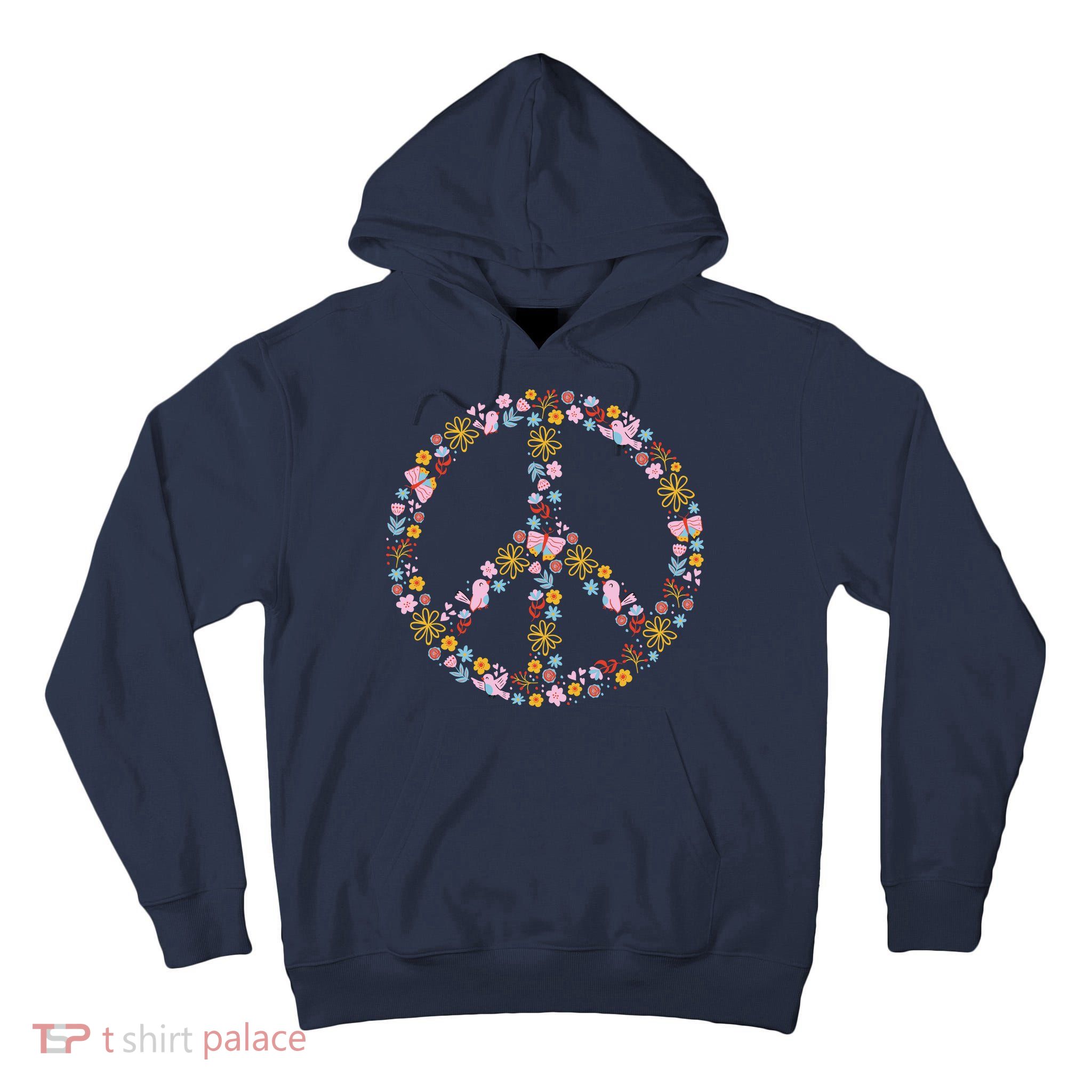 Floral Spring Peace Sign Tall Hoodie