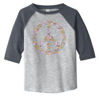 Floral Spring Peace Sign Toddler Fine Jersey T-Shirt