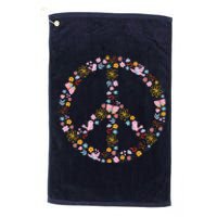 Floral Spring Peace Sign Platinum Collection Golf Towel