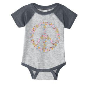 Floral Spring Peace Sign Infant Baby Jersey Bodysuit