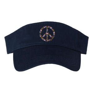 Floral Spring Peace Sign Valucap Bio-Washed Visor