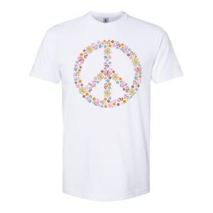 Floral Spring Peace Sign Softstyle CVC T-Shirt