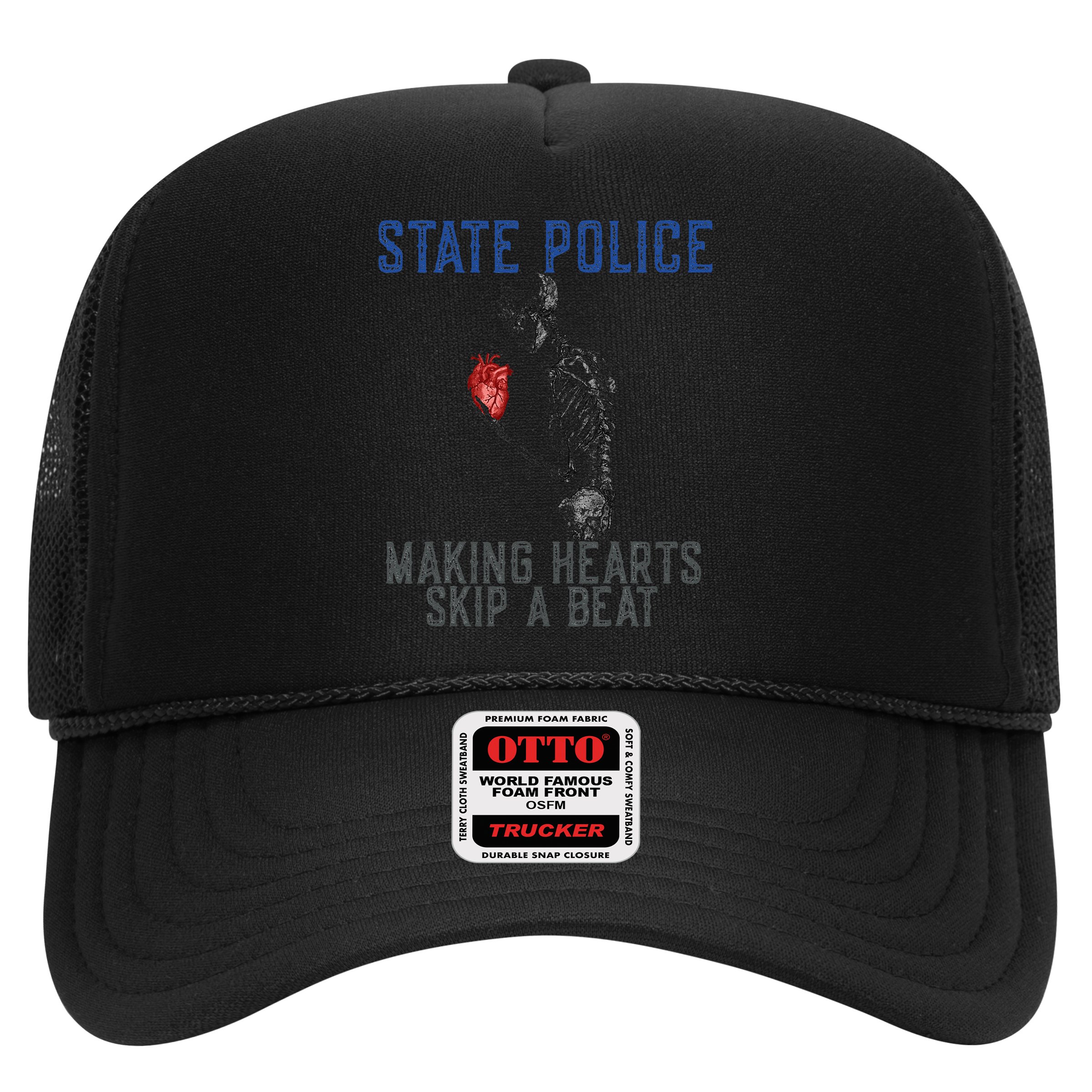 Funny State Police Making Hearts Skip Beat Skeleton Design Hat