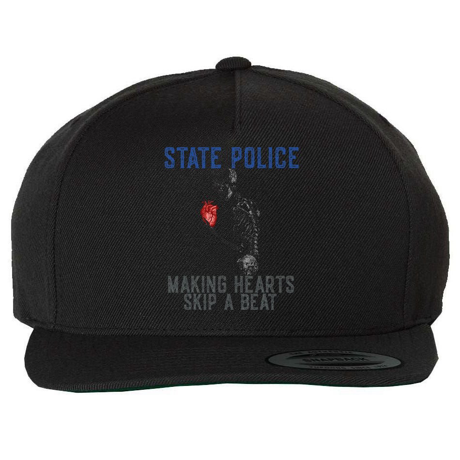 Funny State Police Making Hearts Skip Beat Skeleton Design Wool Snapback Cap