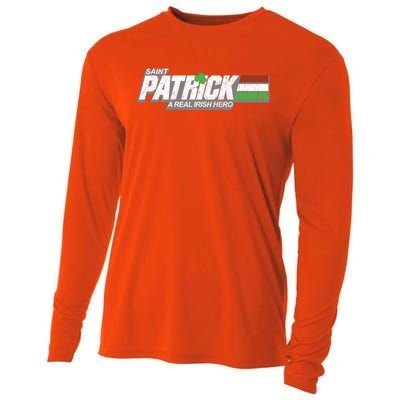 Funny Saint Patricks Day Real Irish Hero Retro Military Gift Cooling Performance Long Sleeve Crew