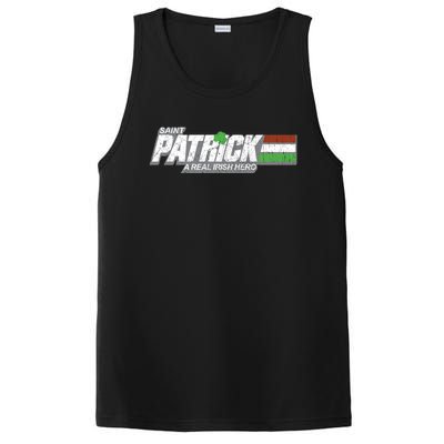 Funny Saint Patricks Day Real Irish Hero Retro Military Gift PosiCharge Competitor Tank