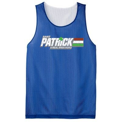 Funny Saint Patricks Day Real Irish Hero Retro Military Gift Mesh Reversible Basketball Jersey Tank