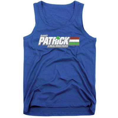 Funny Saint Patricks Day Real Irish Hero Retro Military Gift Tank Top