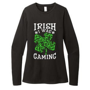 Funny St Patricks Day Funny Gamer Shamrock Video Games Lover Womens CVC Long Sleeve Shirt