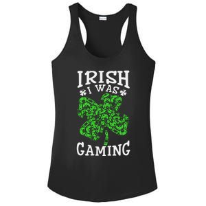 Funny St Patricks Day Funny Gamer Shamrock Video Games Lover Ladies PosiCharge Competitor Racerback Tank