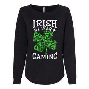 Funny St Patricks Day Funny Gamer Shamrock Video Games Lover Womens California Wash Sweatshirt