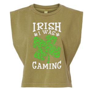 Funny St Patricks Day Funny Gamer Shamrock Video Games Lover Garment-Dyed Women's Muscle Tee