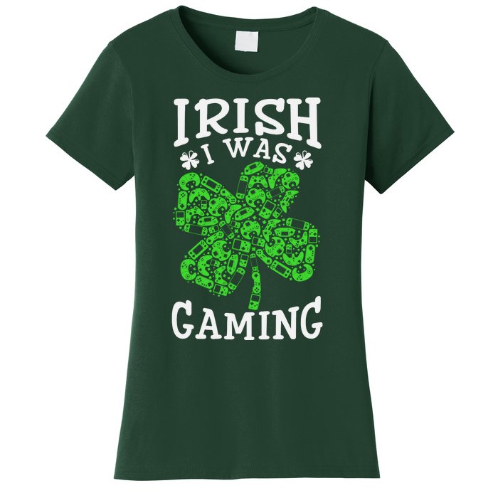 Funny St Patricks Day Funny Gamer Shamrock Video Games Lover Women's T-Shirt