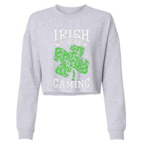 Funny St Patricks Day Funny Gamer Shamrock Video Games Lover Cropped Pullover Crew