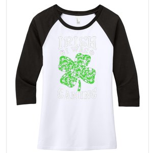 Funny St Patricks Day Funny Gamer Shamrock Video Games Lover Women's Tri-Blend 3/4-Sleeve Raglan Shirt