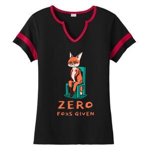 Funny Sarcastic Pun ZERO FOXS GIVEN, Ladies Halftime Notch Neck Tee