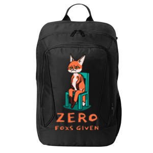 Funny Sarcastic Pun ZERO FOXS GIVEN, City Backpack