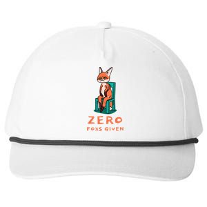 Funny Sarcastic Pun ZERO FOXS GIVEN, Snapback Five-Panel Rope Hat