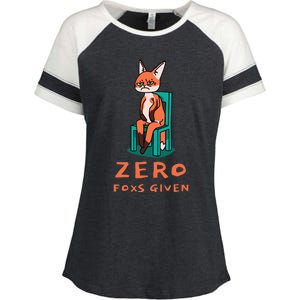 Funny Sarcastic Pun ZERO FOXS GIVEN, Enza Ladies Jersey Colorblock Tee