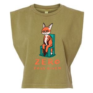 Funny Sarcastic Pun ZERO FOXS GIVEN, Garment-Dyed Women's Muscle Tee