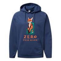 Funny Sarcastic Pun ZERO FOXS GIVEN, Performance Fleece Hoodie