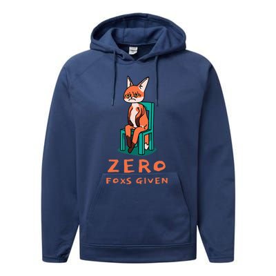 Funny Sarcastic Pun ZERO FOXS GIVEN, Performance Fleece Hoodie