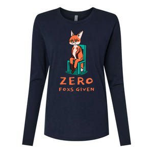 Funny Sarcastic Pun ZERO FOXS GIVEN, Womens Cotton Relaxed Long Sleeve T-Shirt