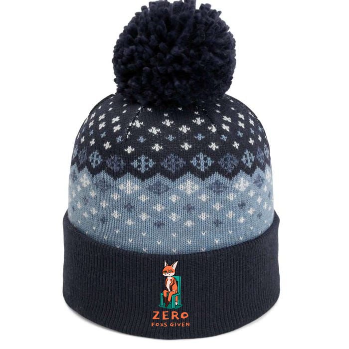 Funny Sarcastic Pun ZERO FOXS GIVEN, The Baniff Cuffed Pom Beanie