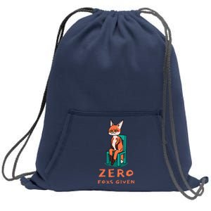 Funny Sarcastic Pun ZERO FOXS GIVEN, Sweatshirt Cinch Pack Bag