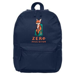 Funny Sarcastic Pun ZERO FOXS GIVEN, 16 in Basic Backpack