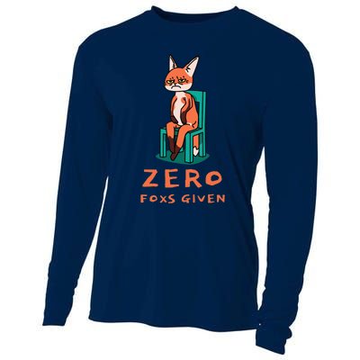 Funny Sarcastic Pun ZERO FOXS GIVEN, Cooling Performance Long Sleeve Crew