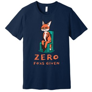 Funny Sarcastic Pun ZERO FOXS GIVEN, Premium T-Shirt