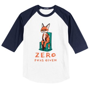 Funny Sarcastic Pun ZERO FOXS GIVEN, Baseball Sleeve Shirt