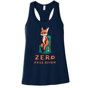 Funny Sarcastic Pun ZERO FOXS GIVEN, Women's Racerback Tank