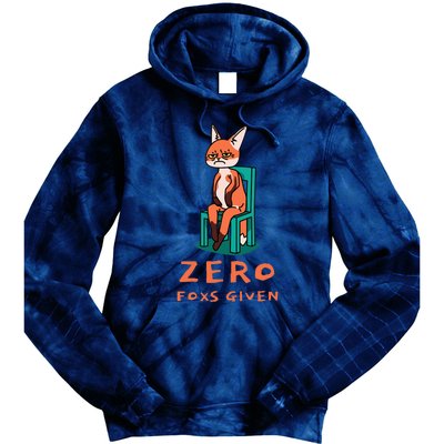 Funny Sarcastic Pun ZERO FOXS GIVEN, Tie Dye Hoodie