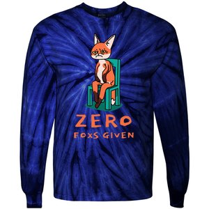 Funny Sarcastic Pun ZERO FOXS GIVEN, Tie-Dye Long Sleeve Shirt