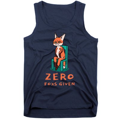 Funny Sarcastic Pun ZERO FOXS GIVEN, Tank Top