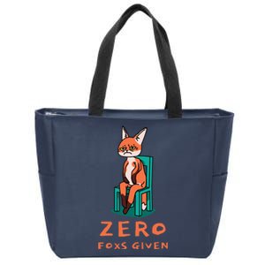 Funny Sarcastic Pun ZERO FOXS GIVEN, Zip Tote Bag