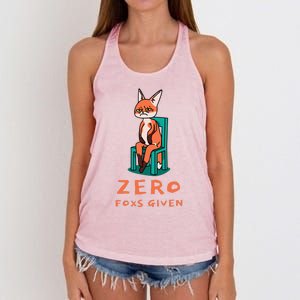 Funny Sarcastic Pun ZERO FOXS GIVEN, Women's Knotted Racerback Tank