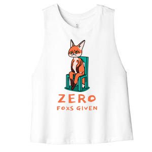 Funny Sarcastic Pun ZERO FOXS GIVEN, Women's Racerback Cropped Tank