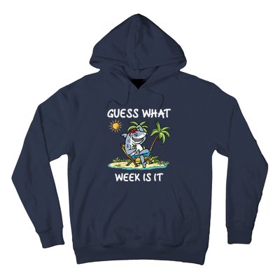 Funny Shark Party Beach Guess What Week Is It Lover Shark Hoodie