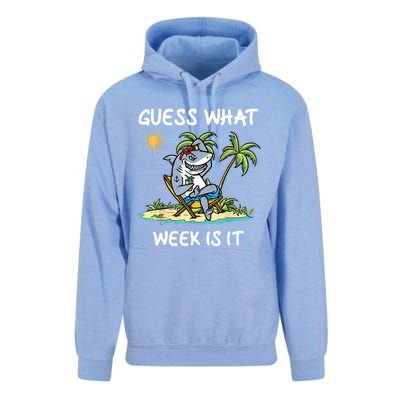 Funny Shark Party Beach Guess What Week Is It Lover Shark Unisex Surf Hoodie