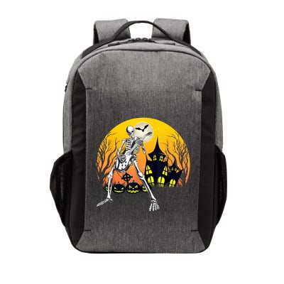 Funny Skeleton Playing Guitar Pumpkin Happy Halloween Vibes Vector Backpack