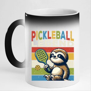 Funny Sloth Pickleball Legend Pickleball Gift 11oz Black Color Changing Mug