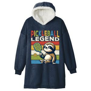 Funny Sloth Pickleball Legend Pickleball Gift Hooded Wearable Blanket