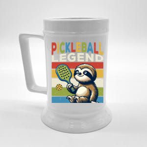 Funny Sloth Pickleball Legend Pickleball Gift Beer Stein